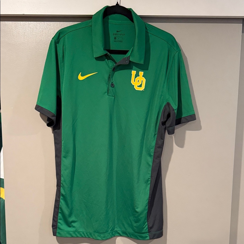 Nike Oregon Ducks UO Vintage Logo Green & Gray Men's Polo Shirt
